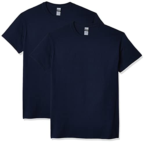 Gildan Adult Ultra Cotton T-Shirt, Style G2000, Multipack, Navy (2-Pack), Large