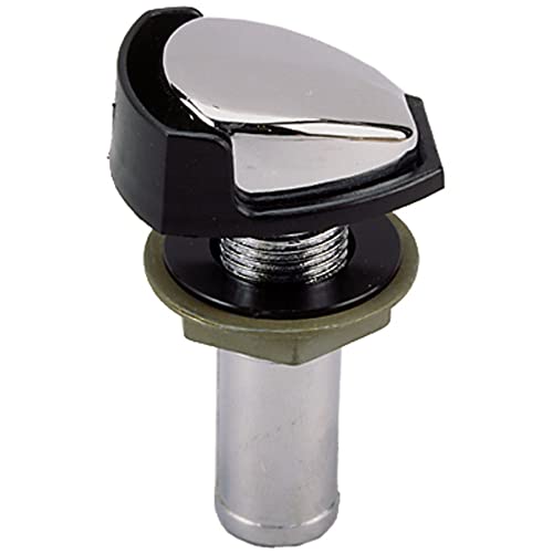 Perko 0506DP4CHR Chrome-Plated Fuel Tank Vent with Black Polymer Splash Guard for 5/8' Hose