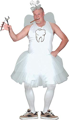 Fun World Costumes Mens Tooth Fairy Adlt Cstm Adult Sized, White