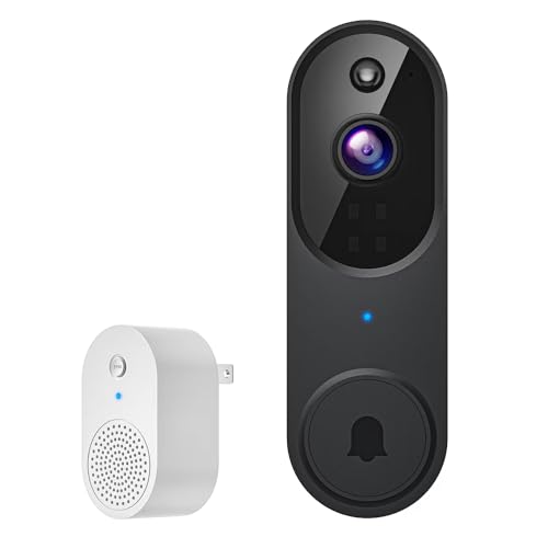 Aiwit 1080p Video Doorbell Camera, Wireless Indoor/Outdoor Surveillance Cam, Smart AI Human Detection, Live View, Included Chime Ringer, 2-Way Audio, Night Vision, Cloud Storage, 2.4G WiFi