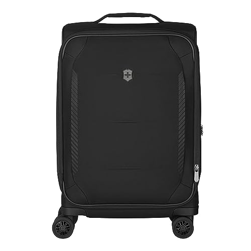Victorinox Crosslight Frequent Flyer Plus Softside Carry-On - Lightweight Rolling Suitcase for Travel Essentials - Expandable Luggage with Foldable Organizer - 46 Liter, Black