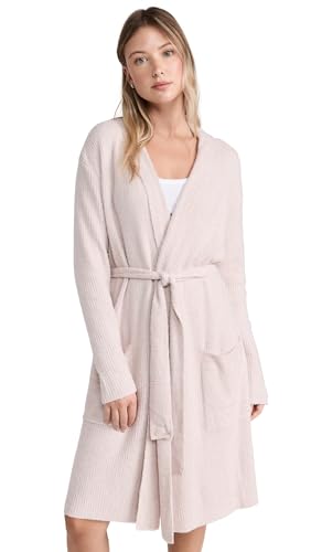 Barefoot Dreams CozyChic Lite HE Ribbed Robe, Faded Rose-Pearl, Small/Medium