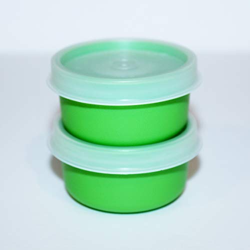 Tupperware (2) Smidgets 1 Ounce Mini Containers in Green