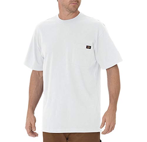 Dickies mens Heavyweight Crew Neck Short Sleeve Tee Henley Shirt, White, XX-Large US