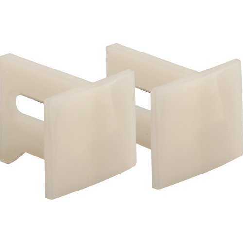 Prime-Line N 7015 Plastic Pocket Door Bottom Guide, 1-1/8 Inch, White, Set of 1, Mill