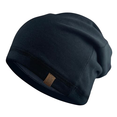 Golden Kocoon -E-M-F Organic Cotton & Bamboo Viscose blend Slouch Beanie with a Bamboo Lyocell Faraday Fabric Silver Liner - Adult Size in Black -5-g, Cell Towers,Bluetooth,Smart meter & WiFi- Cocoon