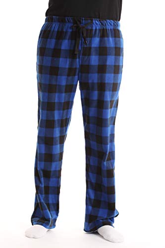 #FollowMe 45902-1C-XXXL Polar Fleece Pajama Pants for Men/Sleepwear/PJs, Blue Buffalo Plaid, XXX-Large