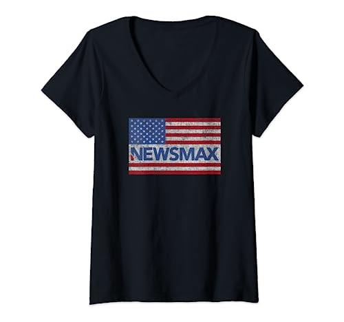 Womens Newsmax, Alternative Conservative News, Politics and Finance V-Neck T-Shirt