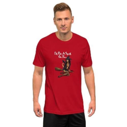 SHAVA CO Halloween/Unisex t-Shirt/I'll Put a Spell On You-Black Witch Red S