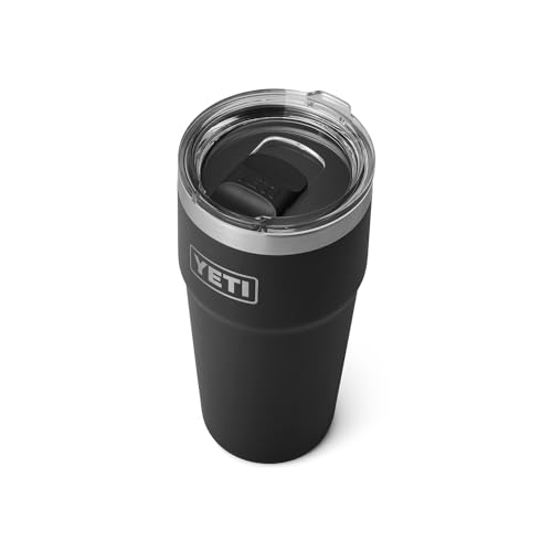 YETI Rambler 20 oz Stackable Tumbler, Stainless Steel, Vacuum Insulated with MagSlider Lid, Black