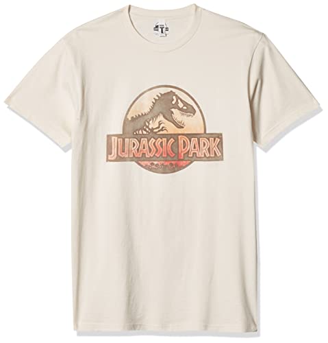 Jurassic Park Men's Safari Logo White Graphic Tee, White, Medium