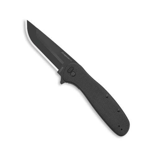 OUTDOOR EDGE RAZOR VX2 | Replaceable Blade Assisted EDC Flipper Folding Pocket Knife | 3' Blade, Black G-10 Stainless Steel Handle, Reversible Pocket Clip | Outdoor, Camping, Survival, Utility