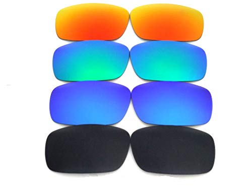 Galaxy Replacement lenses For Oakley Fuel Cell Polarized 100% UVAB 4 Pairs (Black/Blue/Green/Red)