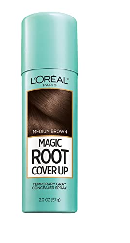 L'Oreal Paris Magic Root Cover Up Gray Concealer Spray, Medium Brown, 2 Oz(Packaging May Vary)