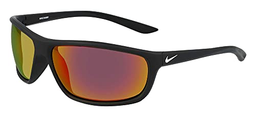 Nike Rabid M Rectangular Sunglasses, Matte Black/White, 64 mm