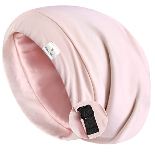YANIBEST Slouchy Beanie Hat Satin Lined Sleep Cap Satin Bonnet Chemo Headwear Caps for Women and Men Pink