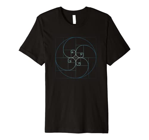 Fibonacci Spiral Golden Ratio Geometry Architecture Phi Premium T-Shirt