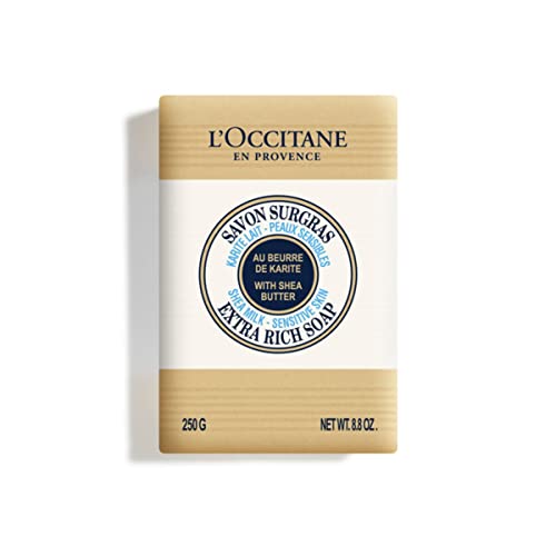 L'OCCITANE Shea Milk Sensitive Skin Extra Rich Soap: With Organic Shea Butter, Cleanse & Soften, Protect From Dryness, Family & Sensitive-Skin Friendly.