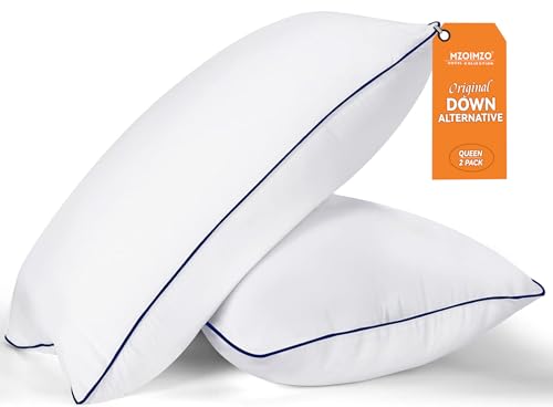 MZOIMZO Bed Pillows for Sleeping- Medium Soft, Queen Size Set of 2, Cooling Hotel Quality for Back, Stomach or Side Sleepers