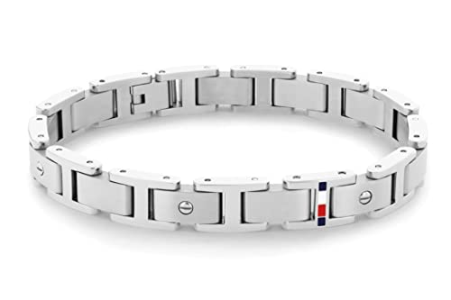 Tommy Hilfiger Jewelry Men's Screws Stainless Steel Link Bracelet Color: Silver (Model: 2790393)