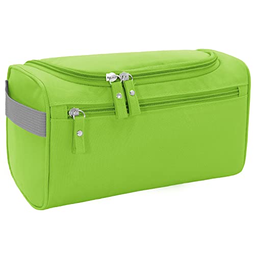 Buruis Travel Toiletry Bag for Men and Women, Hanging Toiletry Organizer Cosmetics Makeup Bag, Water-resistant Dopp Kit Shaving Bag, Small Toiletry Bag for Travel Essentials, Accessories (Green)