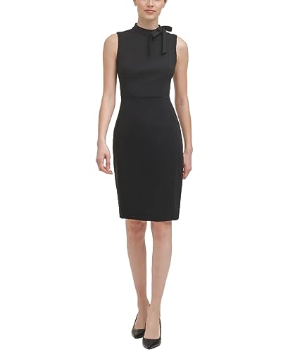 Calvin Klein Women's Essential Sleeveless Sheath, deep Black, 12