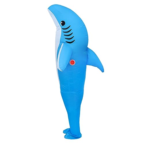 XUANNIAO Inflatable Animal Costume Halloween Cosplay Dress,Cosplay Party Dress Air Blow-up Deluxe Costume - Adult (Blue Shark)