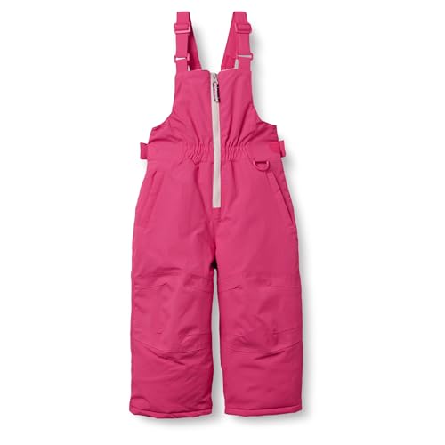 Amazon Essentials Girls' Water-Resistant Snow Bib, Pink, Small