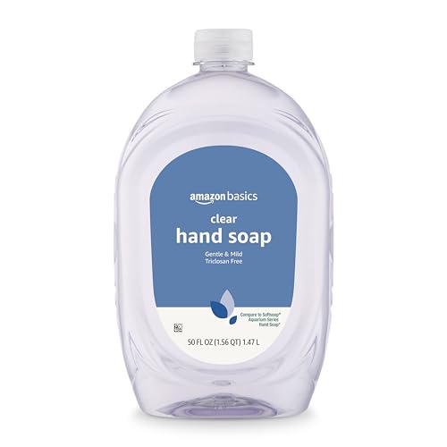 Amazon Basics Gentle & Mild Clear Liquid Hand Soap Refill, Triclosan-free, 50 Fluid Ounces, 1-Pack (Previously Solimo)