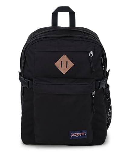 JanSport Main Campus Backpack - Travel, or Work Bookbag w 15-Inch Laptop Sleeve and Dual Water Bottle Pockets, Black