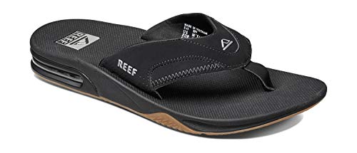 Reef Men's Sandals, Fanning, Black/Silver, 10