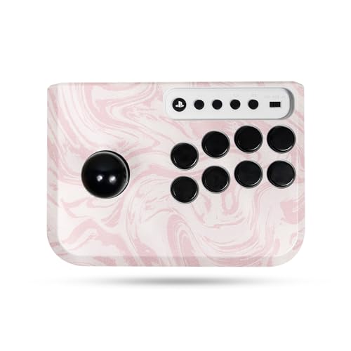 Glossy Glitter Gaming Skin Compatible with Hori Fighting Stick Mini (PS5, PS4, PC) - Silky Pink - Premium 3M Vinyl Protective Wrap Decal Cover - Easy to Apply | Crafted in The USA by MightySkins