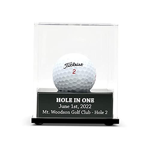 FANTASYJOCKS Custom Acrylic Golf Ball Display Case - Perfect for Hole in One Birdie Eagle Albatross Includes Custom Laser Engraving
