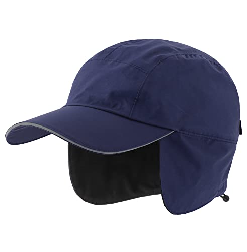 Connectyle Men's Waterproof Winter Hat Fleece Lined Earflaps Baseball Cap Outdoor Adventure Cap Navy