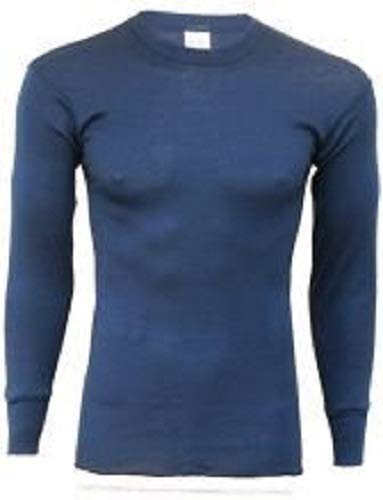 Indera Men's Polypropylene Performance Rib Knit Thermal Underwear Top, Navy, X-Large