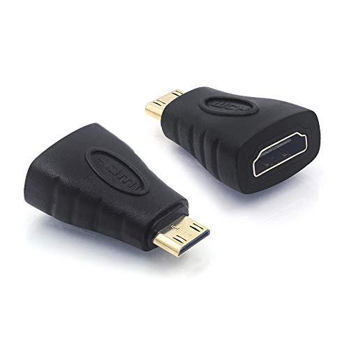 VCE Mini HDMI to HDMI Adapter 2-Pack, 4K HDMI Female to Mini HDMI Male Adapter, Gold Plated Connector Compatible with Raspberry Pi, Camera, Camcorder, DSLR, Tablet, Video Card