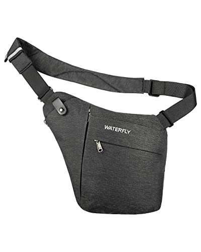 WATERFLY Sling Crossbody Chest Bag: Slim Anti-Theft Cross Body Bag Over Shoulder Backpack Stealth Side Pack Man Woman