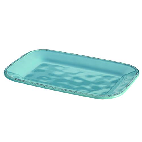 Rachael Ray Cucina Dinnerware Stoneware Rectangular Platter, Agave Blue -, 8' x 12'