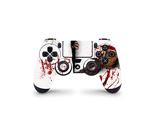 ZOOMHITSKINS Compatible for PS4 Controller Skin, Horror Blood White Red Zombie, Durable, Fit PS4, PS4 Pro, PS4 Slim Controller, 3M Vinyl, Made in The USA