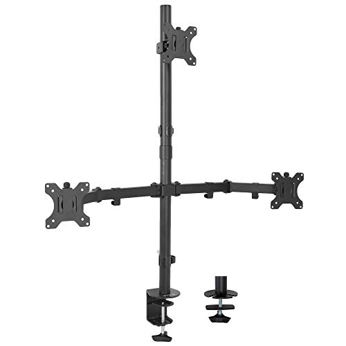 VIVO Triple LCD Monitor Desk Mount Stand Heavy Duty and Fully Adjustable, 3 Screens up to 30 inches STAND-V003T