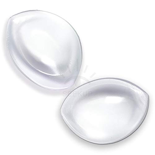 Women Thick Silicone Bra Pads Inserts Breast Enhancer Chest Padding Bust Push up Pads for B-C Cup, Transparent L