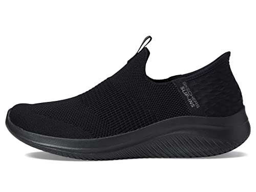 Skechers Sport Women's Women's Hands Free Ultra Flex 3.0 Cozy Streak Sneaker, Black, 8.5 Wide