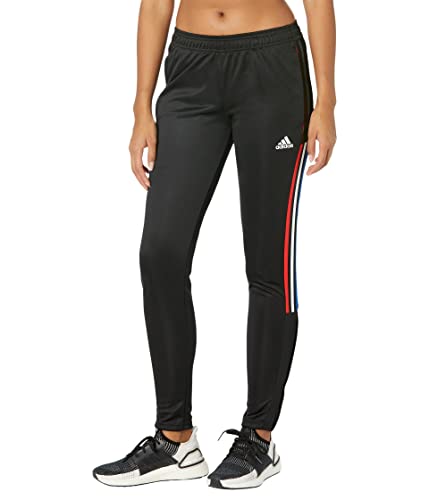 adidas Women's Tiro 21 Track Pants, Black/White/Vivid Red, Large