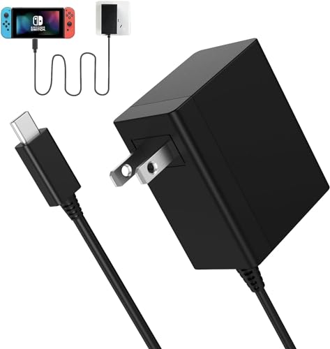 YISHIFD Charger for Nintendo Switch 15V/2.6A 39W,AC Power Supply Adapter for Nintendo Switch, USB Type C Fast Charger for Nintendo Switch Supports Dock Station and TV Mode