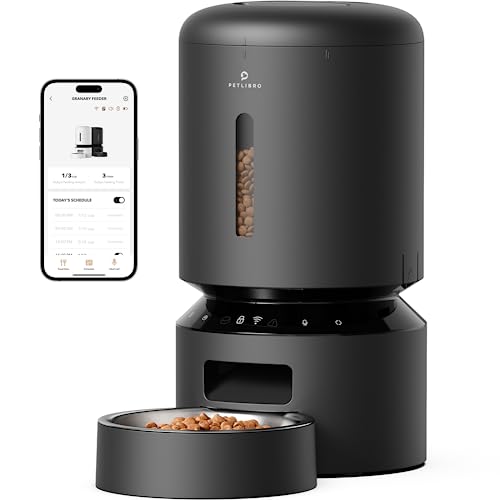 PETLIBRO Automatic Cat Feeder, 5G WiFi Automatic Dog Feeder with Freshness Preservation, 5L Timed Cat Feeder with Low Food Sensor, Up to 10 Meals Per Day, Granary Pet Feeder for Cats