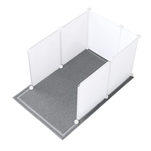 MEEXPAWS Cat Litter Box Enclosure Splash Guard Extra Large 28L × 21.5W x 18H inch with Cat Litter Mat Easy Clean (White)