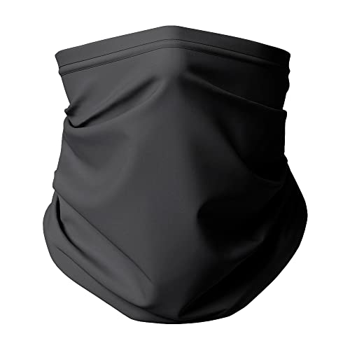 Thermajohn Fleece Neck Warmer | Neck Gaiters for Men | Buff Scarf for Men | Face Mask for Cold Weather | Ski Mask for Men, Black (1 Pack)