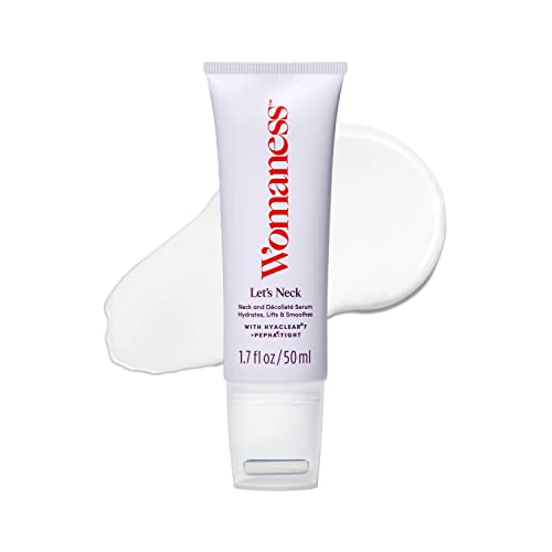 Womaness Let's Neck Firming and Tightening Serum - Roll On Firming Neck Cream & Crepey Skin Treatment to Smooth Décolleté Area - Daily Skin Tightening Cream for Fine Lines and Wrinkles (50ml)