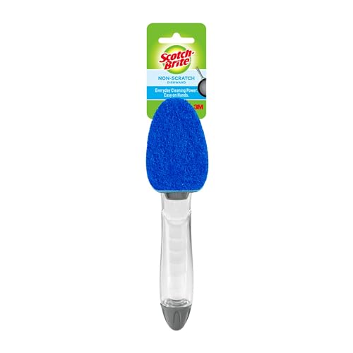 Scotch-Brite Non-Scratch Dishwand, Scrubber for Cleaning Kitchen, Bathroom, and Household, Non-Scratch Dish Scrubber Safe for Non-Stick Cookware, 1 Dishwand