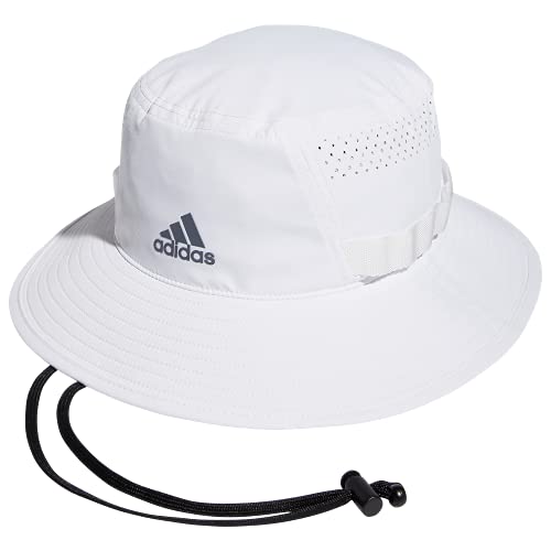 adidas Men's Victory 4 Bucket Hat, White/Onix Grey, Large-X-Large